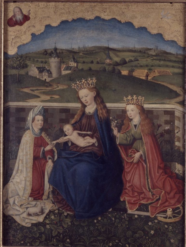 „Maria mit Kind und den Heiligen Agnes und Katharina“, Niederländischer Meister, um 1460. Foto: LVR-LandesMuseum Bonn.